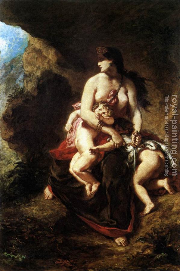 Eugene Delacroix : Medea about to Kill her Children